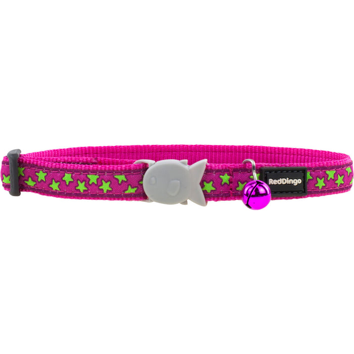 Cat Collar By Red Dingo Stars Lime On Hot 2032 cm Pink