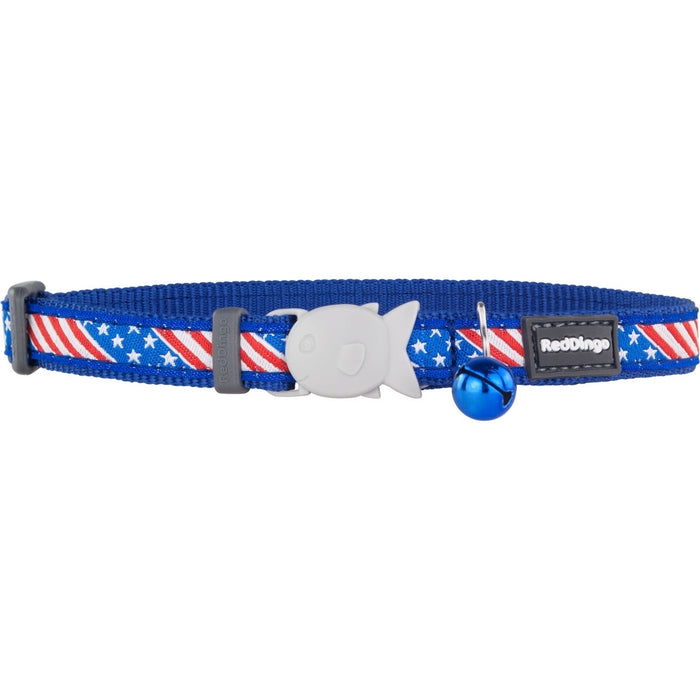 Cat Collar By Red Dingo Us Flag 2032 cm Blue