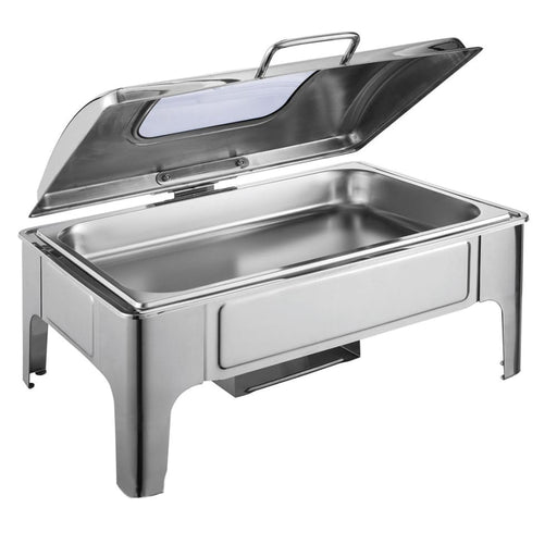 9l Rectangular Stainless Steel Soup Warmer Roll Top Chafer
