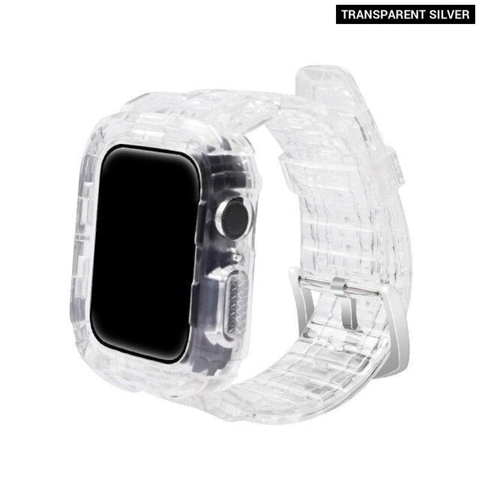 Transparent Silicone Case Rubber Strap for Apple Watch