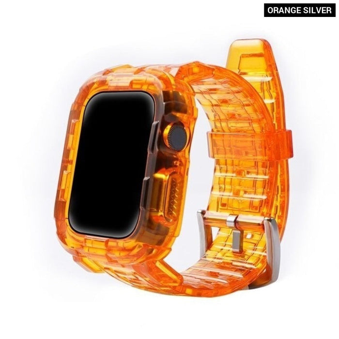 Transparent Silicone Case Rubber Strap for Apple Watch