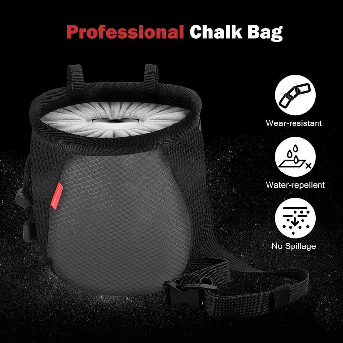 Climbing Gym Magnesium Powder Storage Adjustable Waist Belt Nonslip Chalk Bag Bouldering Gymnastics Weightlifting Pouch