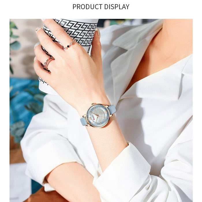 Ladies Watches Green Quartz Wrist Women Luxury Branded Clock Elegant Charming Leather Wristwatches