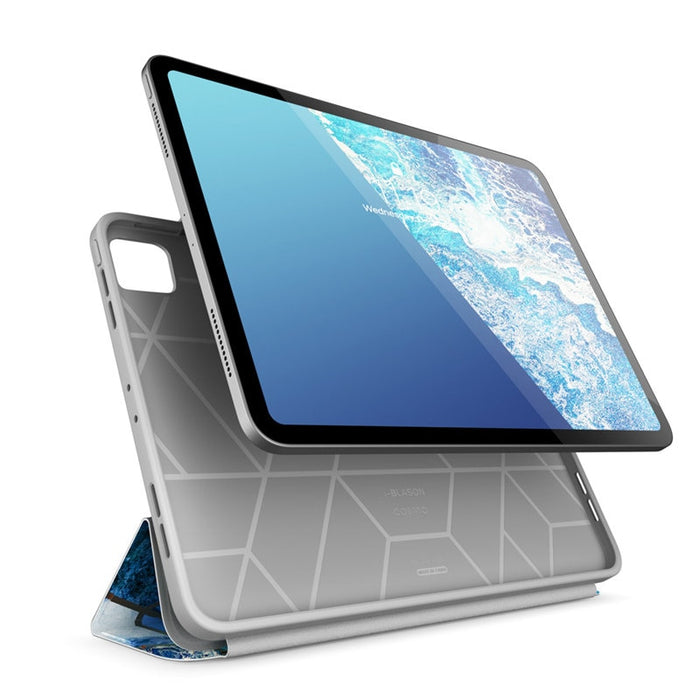 For iPad Pro 11 Case Cosmo Full-Body Trifold Stand Marble Flip Cover with Auto Sleep/Wake & Pencil Holder