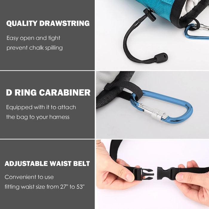 Outdoor arrival high quality light chalk bag for rocking climbing bouldering men and women Climbing gym Magnesium Bag