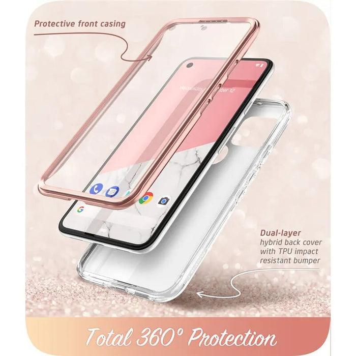 Full-body Glitter Marble Bumper Case With Built-in Screen