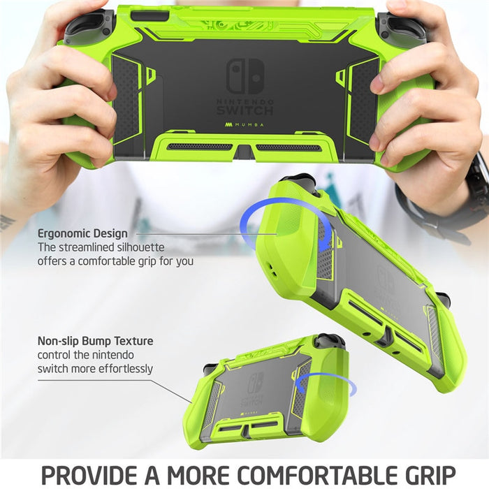 For Nintendo Switch Case MUMBA Series Blade TPU Grip Protective Cover Dockable Case Compatible with Console & Joy-Con Controller