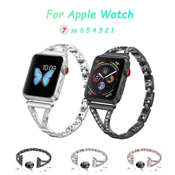 Luxury Diamond Stainless Steel Band For Apple Watch