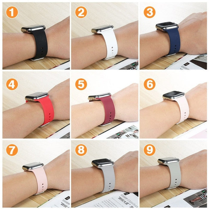 Silicone Rubber Multicolour Watchband Strap For Apple Watch