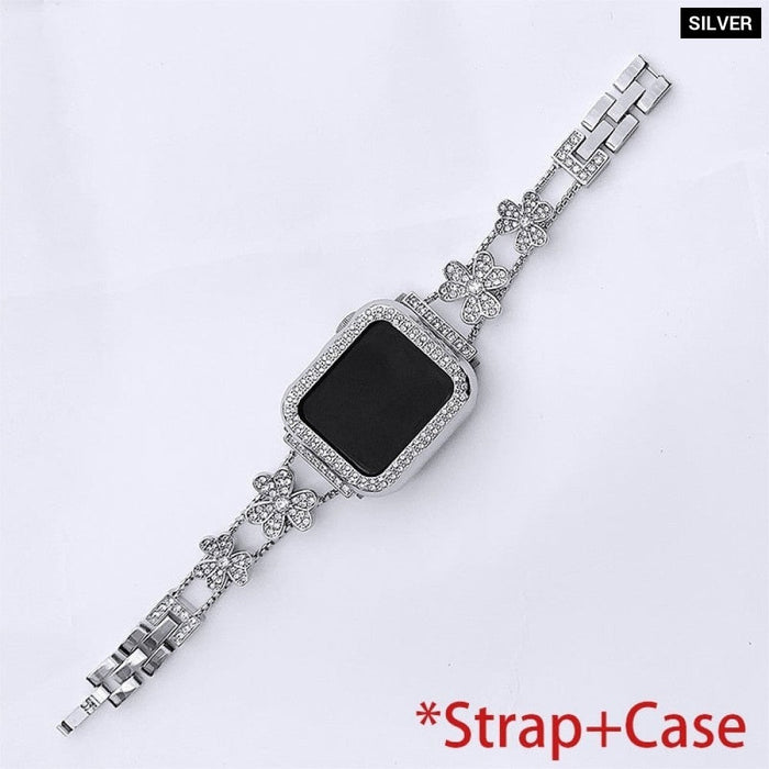 Stainless Steel Diamond Strap Case For Apple Watch