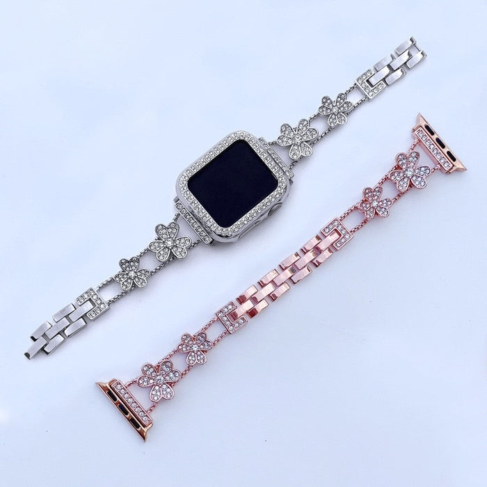 Stainless Steel Diamond Strap Case For Apple Watch