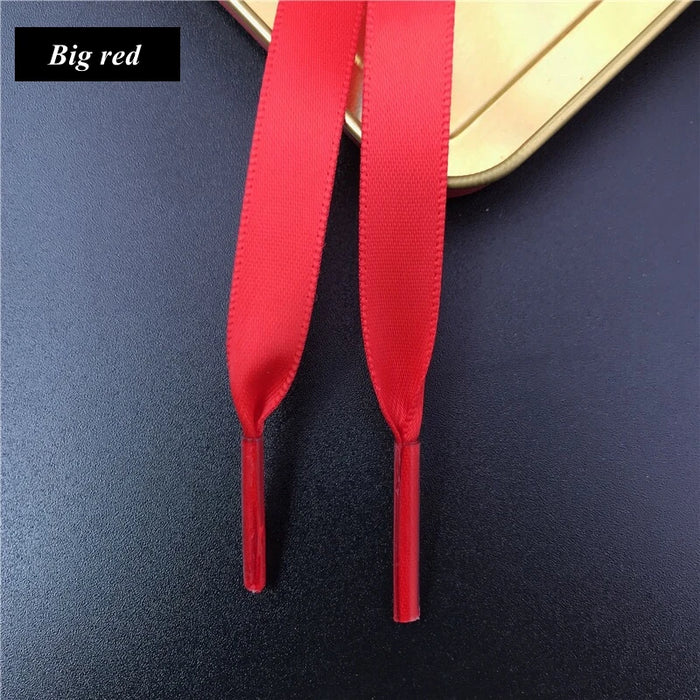 1Pair 1Cm Width Satin Silk Ribbon Shoe Laces 80/100/120/150Cm Length For Kids & Adults Shoes