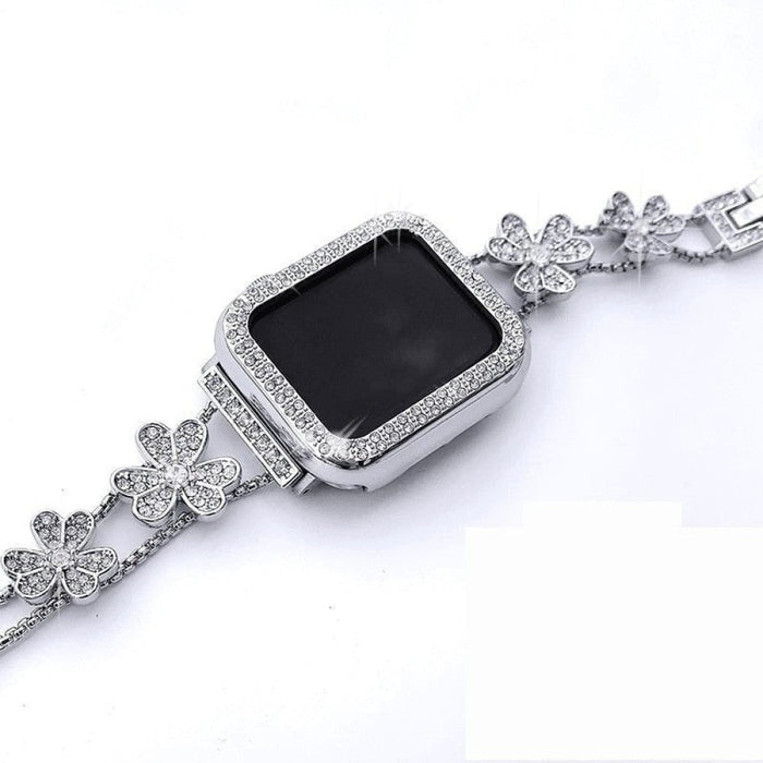 Stainless Steel Diamond Strap Case For Apple Watch