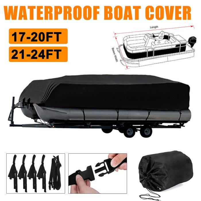 17-24ft Rubber Dinghy Pontoon Boat Covers 210d Water Rain