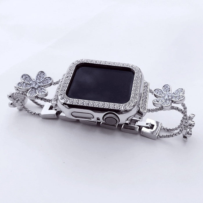 Stainless Steel Diamond Strap Case For Apple Watch