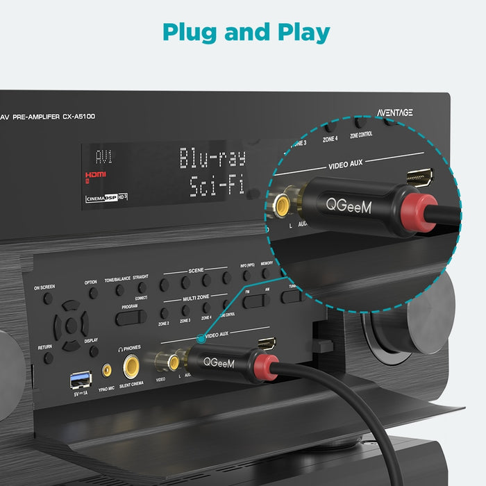 Qgeem Rca To Rca Audio Splitter Cable For Tv