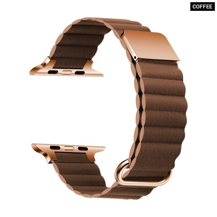 Leather Loop Magnetic Bracelet Strap For Apple iWatch