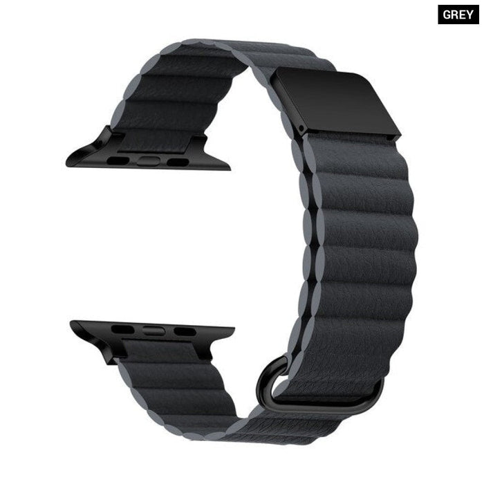 Leather Loop Magnetic Bracelet Strap For Apple iWatch