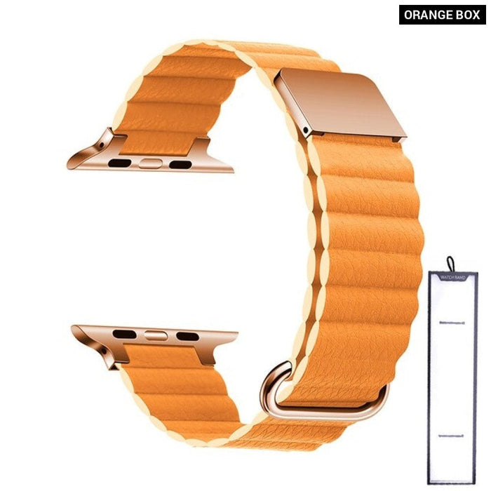 Leather Loop Magnetic Bracelet Strap For Apple iWatch