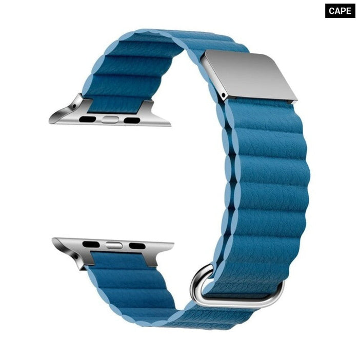 Leather Loop Magnetic Bracelet Strap For Apple iWatch