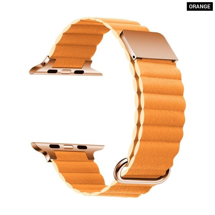 Leather Loop Magnetic Bracelet Strap For Apple iWatch