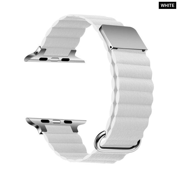 Leather Loop Magnetic Bracelet Strap For Apple iWatch