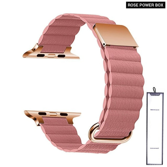 Leather Loop Magnetic Bracelet Strap For Apple iWatch