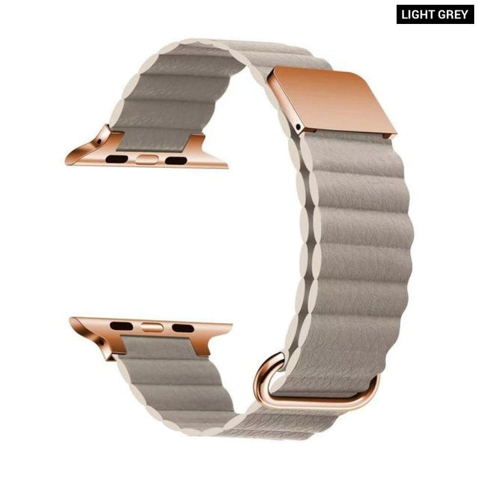 Leather Loop Magnetic Bracelet Strap For Apple iWatch