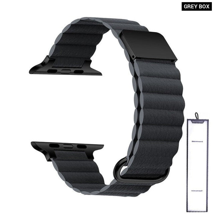 Leather Loop Magnetic Bracelet Strap For Apple iWatch