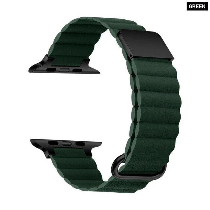 Leather Loop Magnetic Bracelet Strap For Apple iWatch