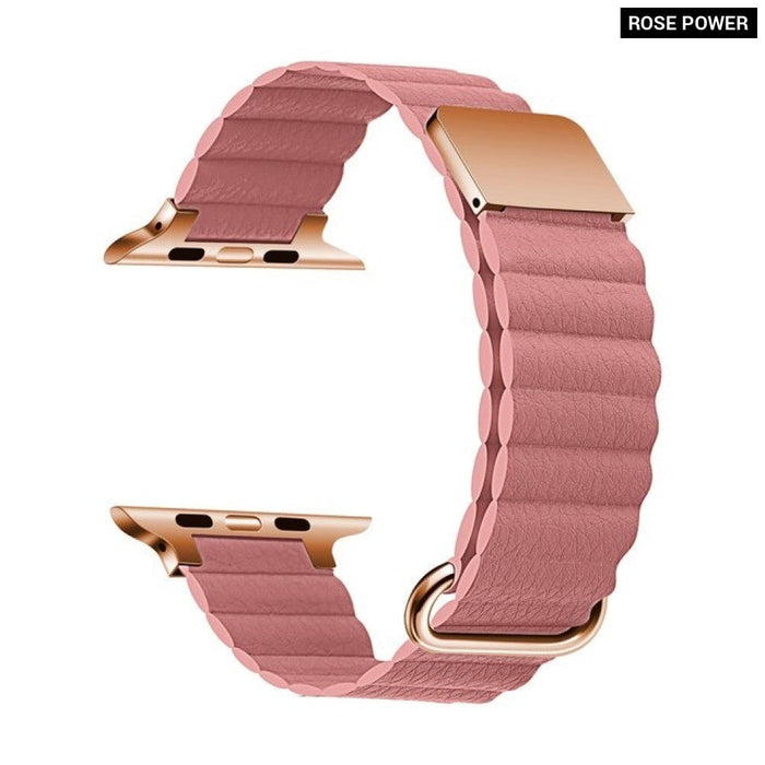 Leather Loop Magnetic Bracelet Strap For Apple iWatch