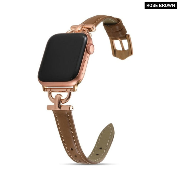 Slim Thin Correa Leather Watchband For Apple Watch