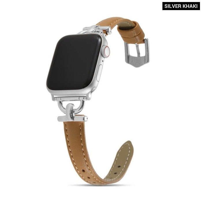 Slim Leather Thin Correa Watchband For Apple Watch