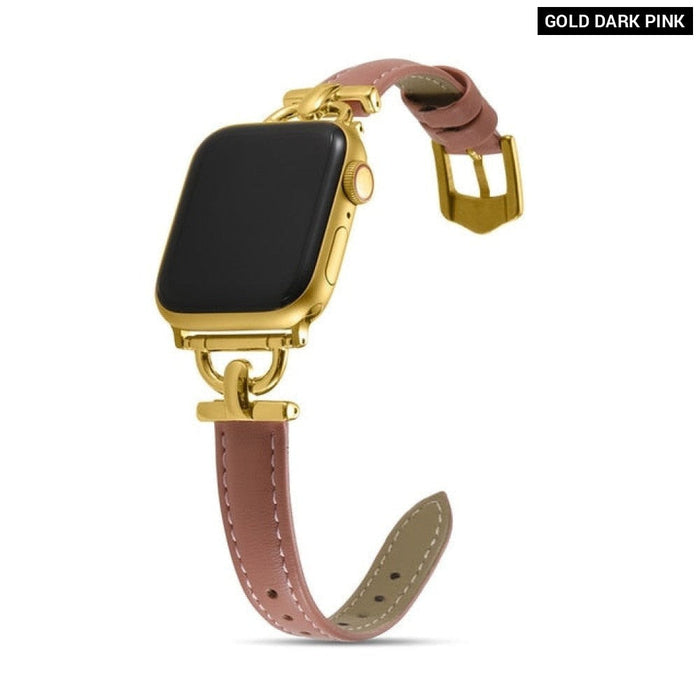 Slim Leather Thin Correa Watchband For Apple Watch