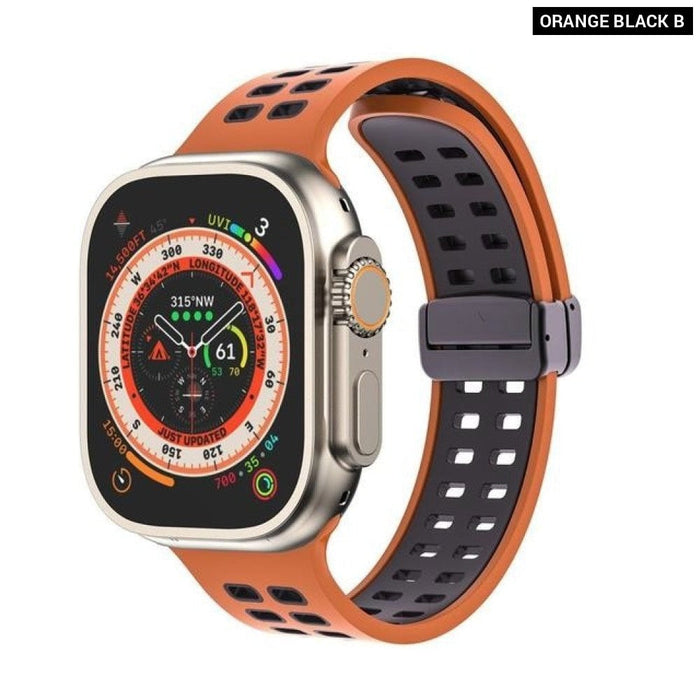 Silicone Magnetic Buckle Strap For Apple Watch