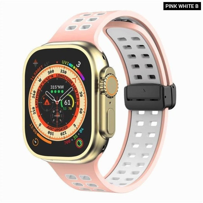 Silicone Magnetic Buckle Strap For Apple Watch