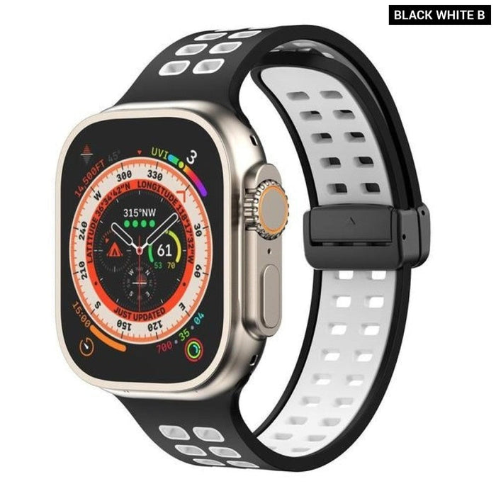 Silicone Magnetic Buckle Strap For Apple Watch