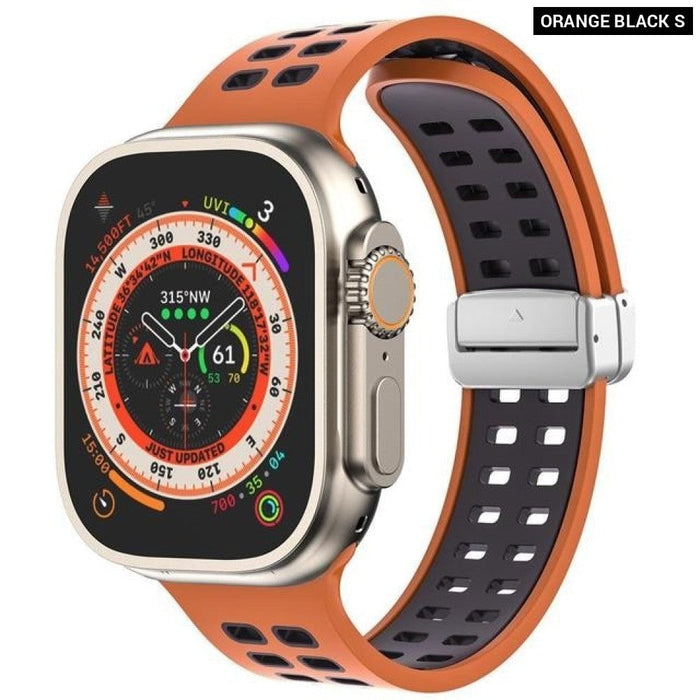 Silicone Magnetic Buckle Strap For Apple Watch