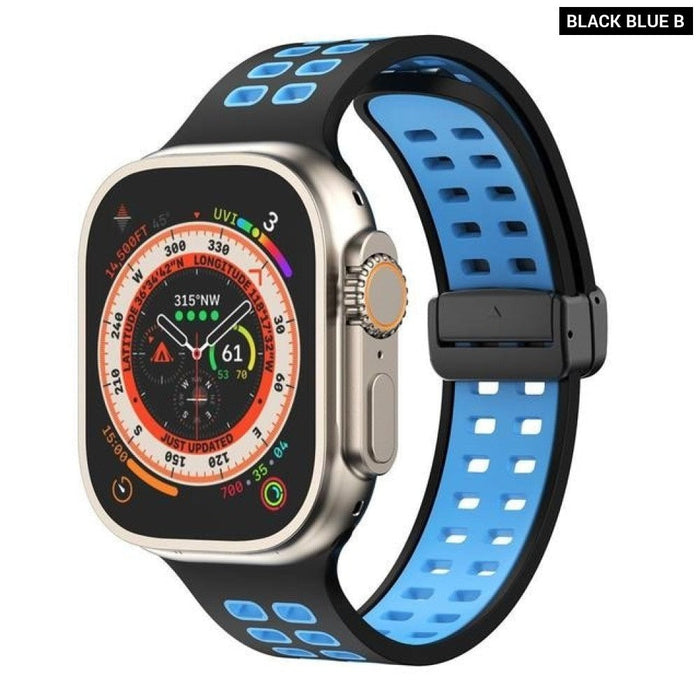 Silicone Magnetic Buckle Strap For Apple Watch