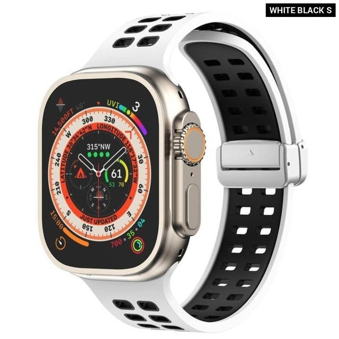 Silicone Magnetic Buckle Strap For Apple Watch