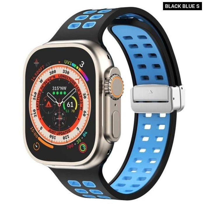 Silicone Magnetic Buckle Strap For Apple Watch