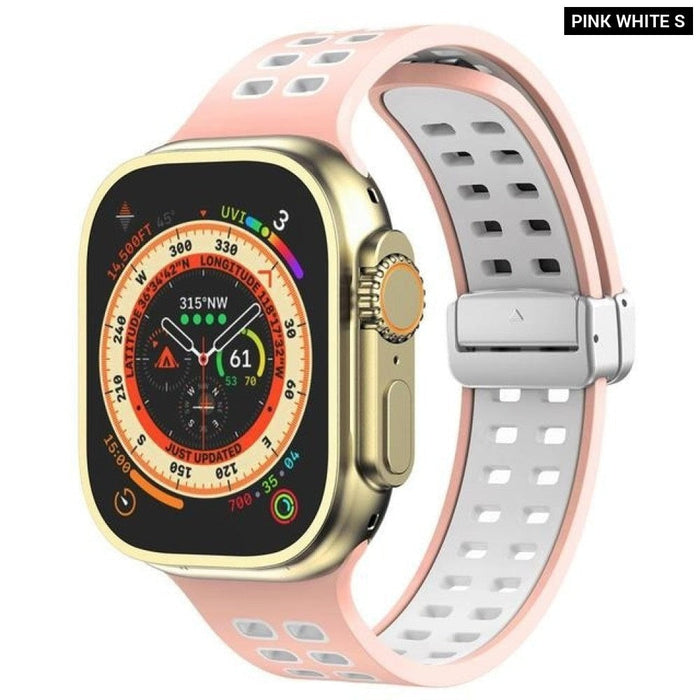 Silicone Magnetic Buckle Strap For Apple Watch