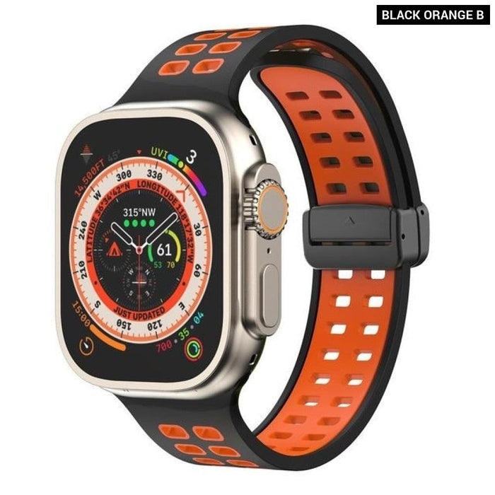 Silicone Magnetic Buckle Strap For Apple Watch