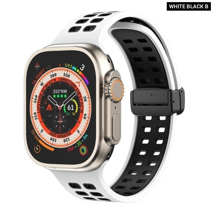 Silicone Magnetic Buckle Strap For Apple Watch