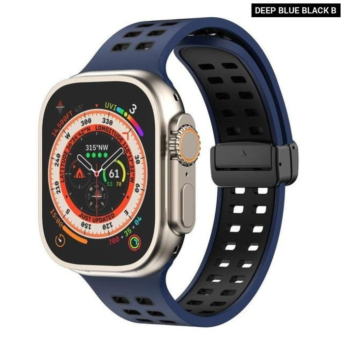 Silicone Magnetic Buckle Strap For Apple Watch