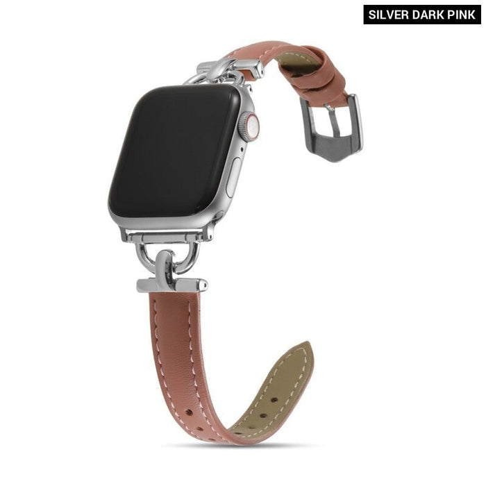 Slim Leather Thin Correa Watchband For Apple Watch