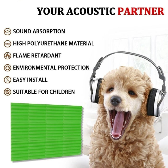 Acoustic Foam Panels 12pcs Acoustic Panels Sound Proof Foam Music Studio Recording Wedge Shape Sound-Absorbing Foam Board