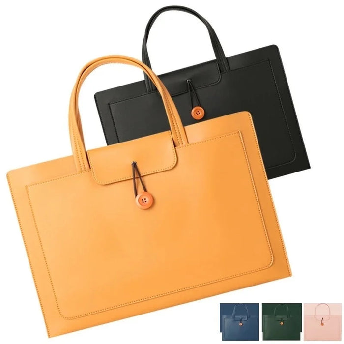 For Macbook Air Pro M1 10,11.6,12,13.3,14,15.4,15.6 Inch Pu Leather Hand & Laptop Bag