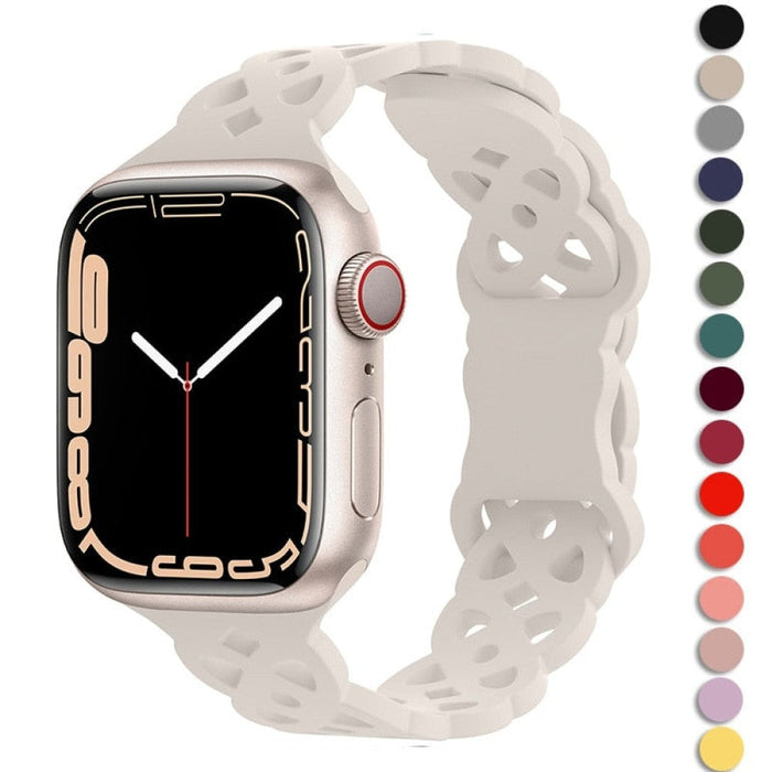 Silicone Designer Bracelet Strap For Apple Watch