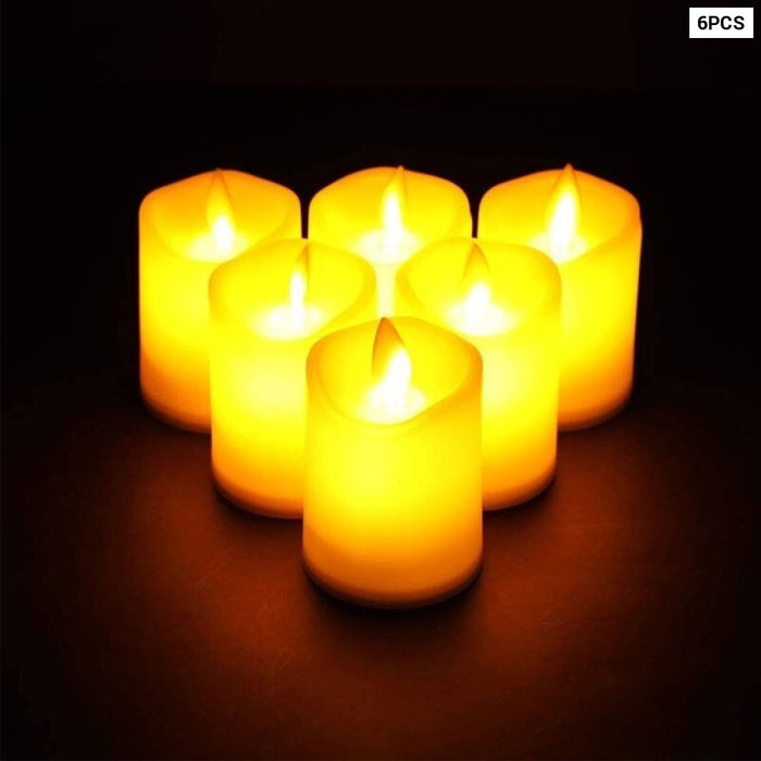 6Pcs Battery Operated LED Flameless Candles For Halloween Christmas Home Decor